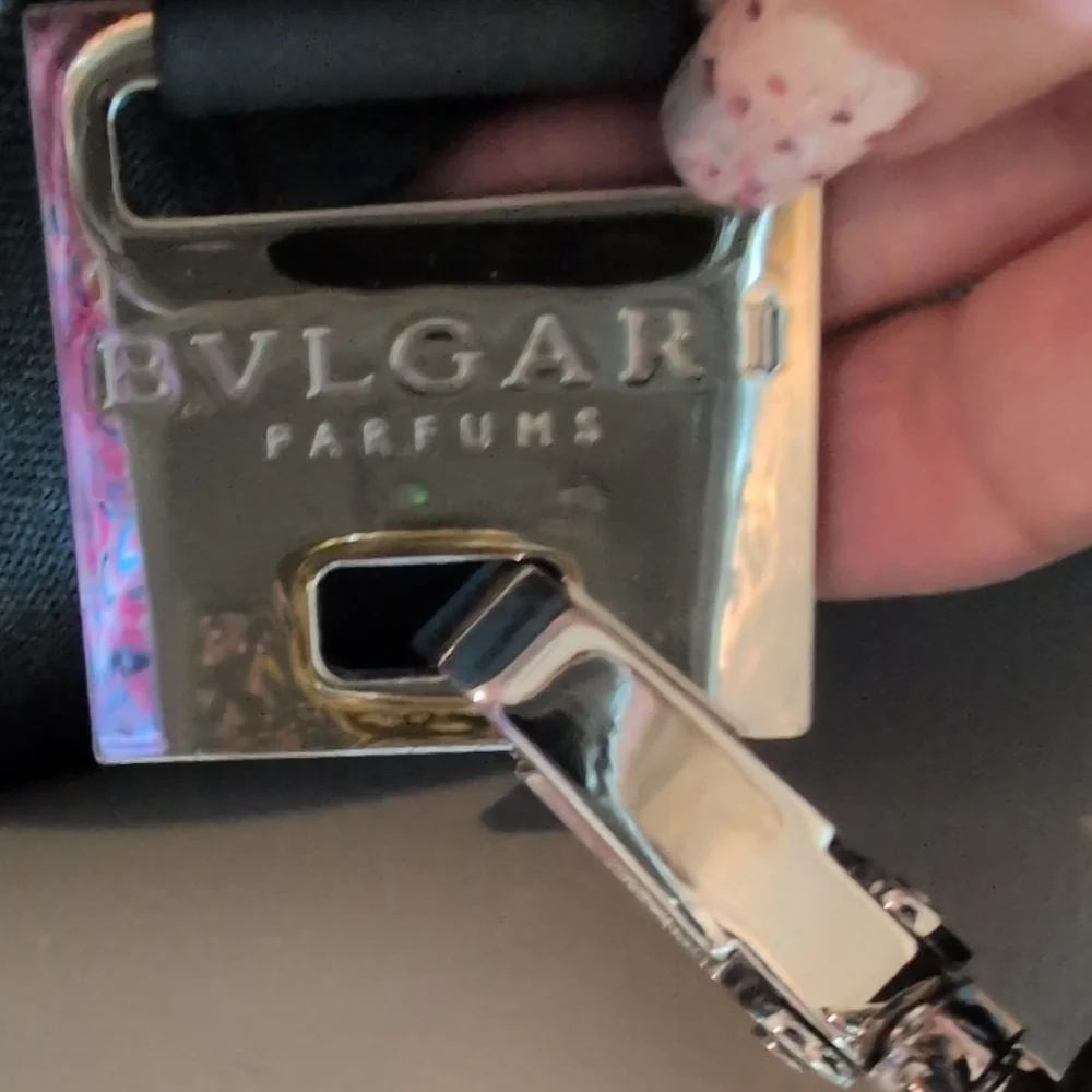 Bulgari Charcoal Gray Duffel Bag With Silver Hardware